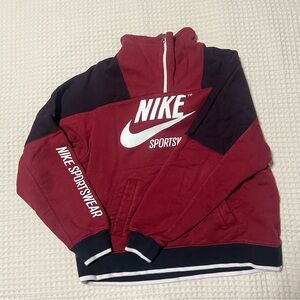 Nike Red Athletic Jacket with Color Blocking